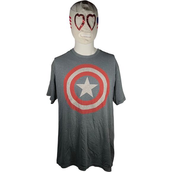 Marvel Comics XL Classic Superhero Graphic Tee Crew Neck Shield Print - Picture 1 of 4